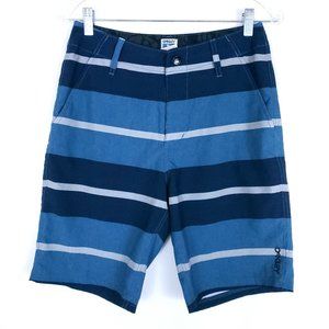Oakley Men Boardshort Zip Button Pockets Swim Striped Blue Size 28x9